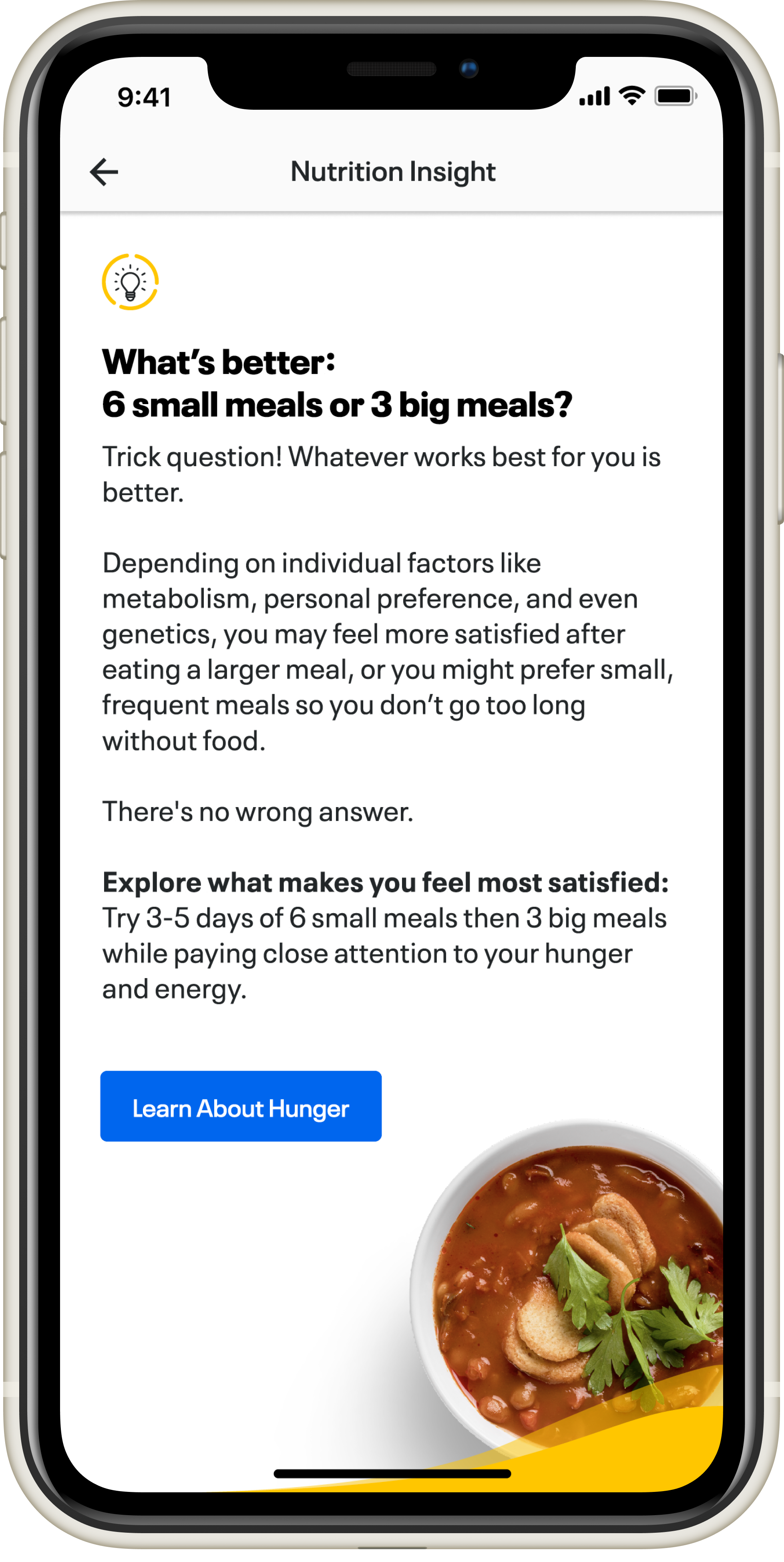 Nutrition Insights MVP screens