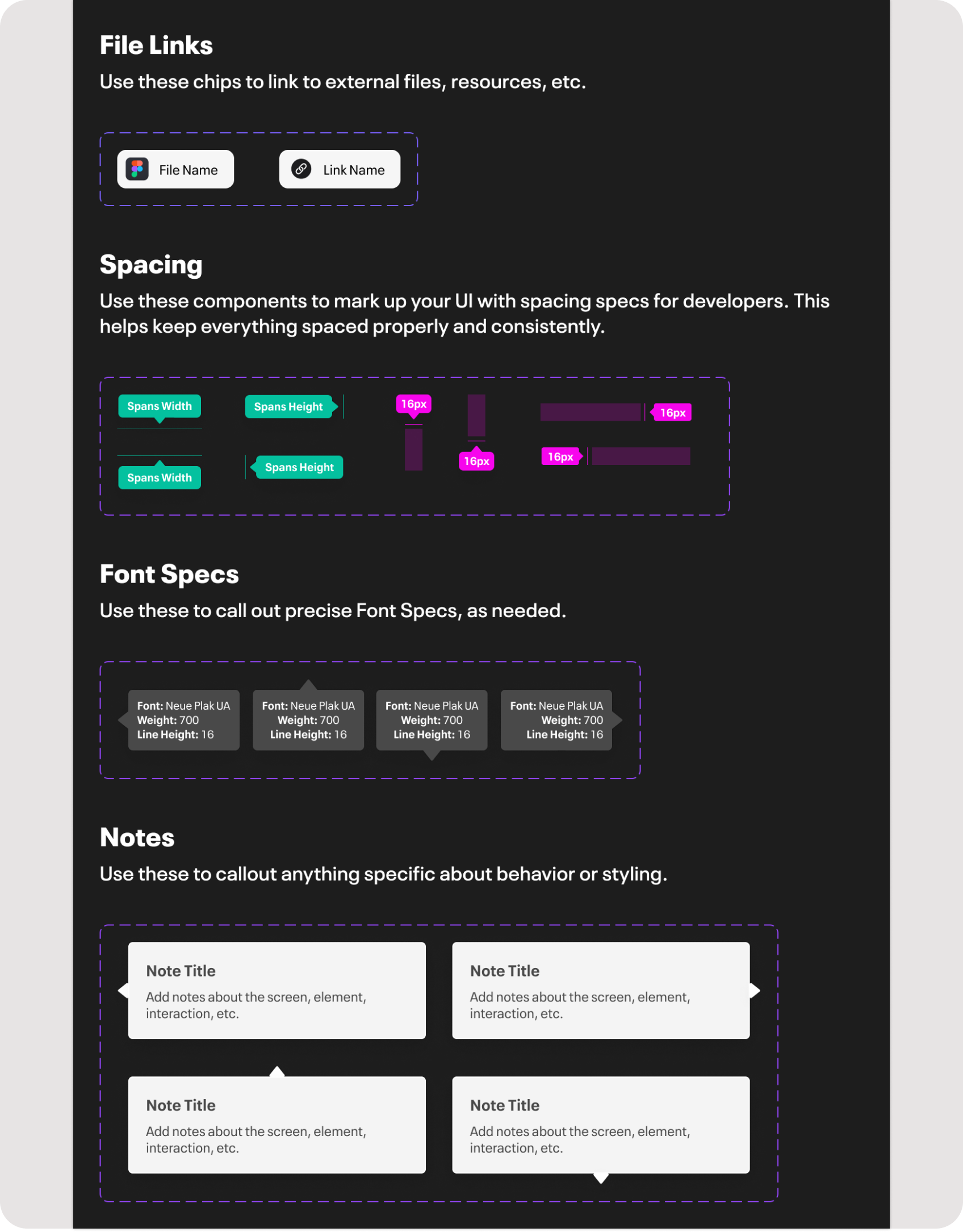 File markup components