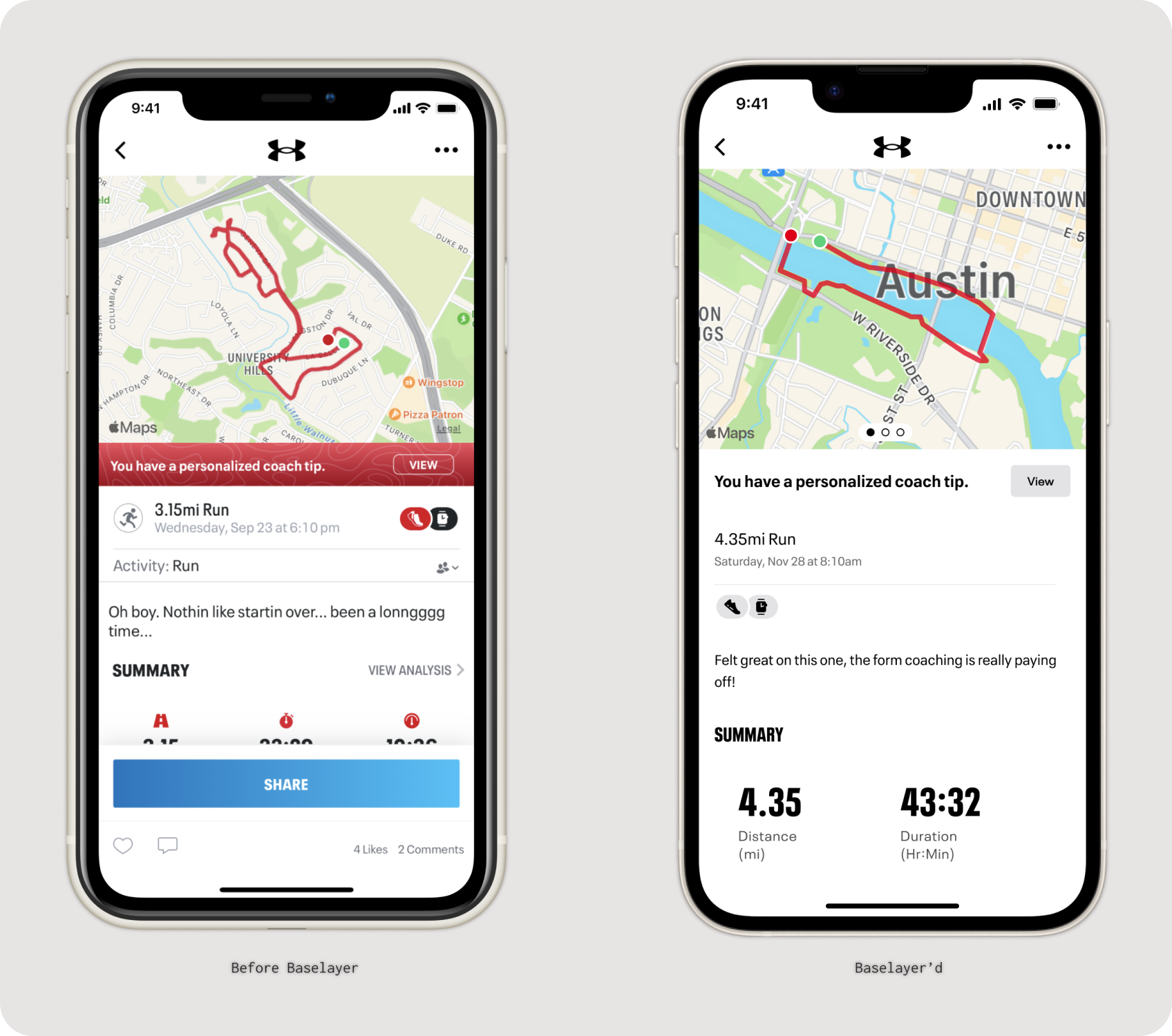 Updated Workout Details screen