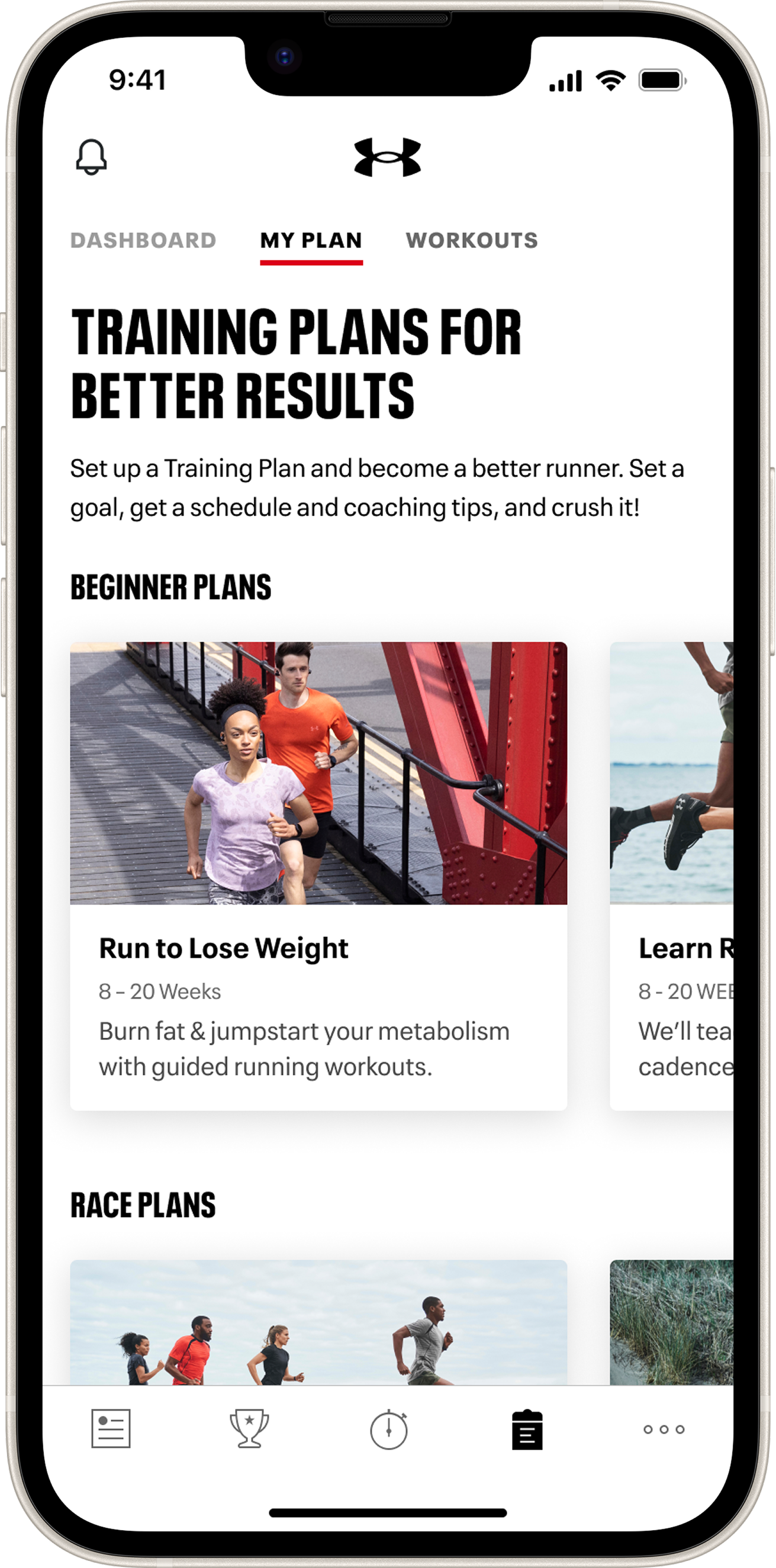 Updated Training Plans feature
