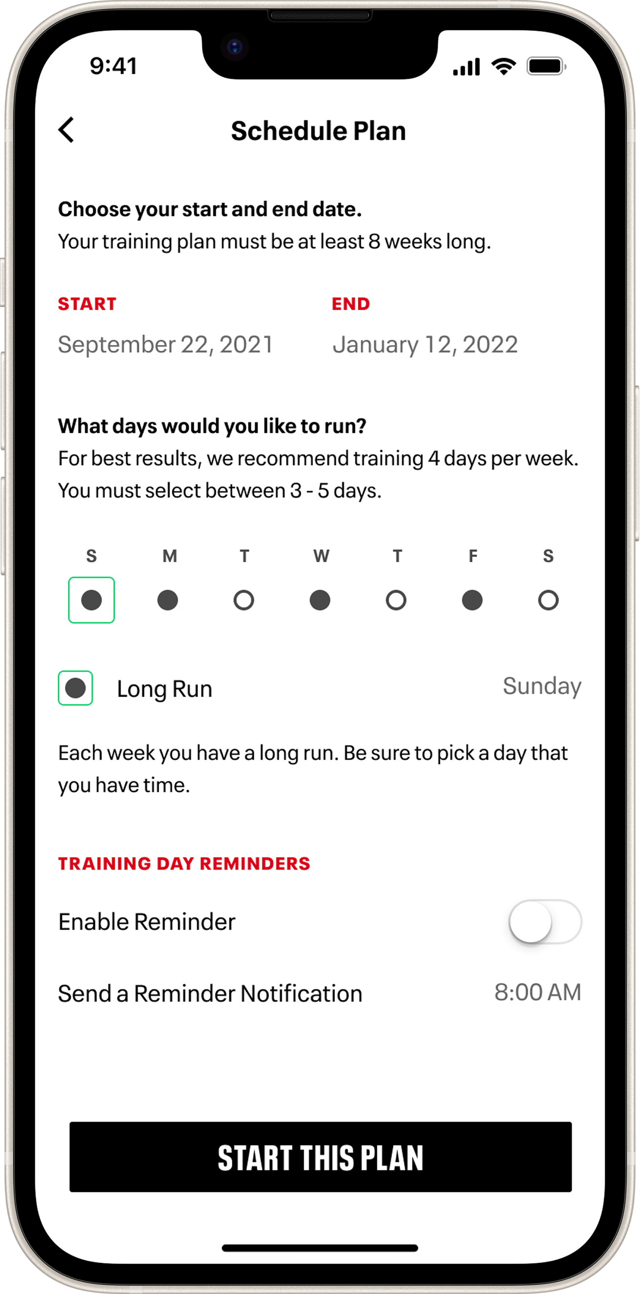 Updated Training Plans feature