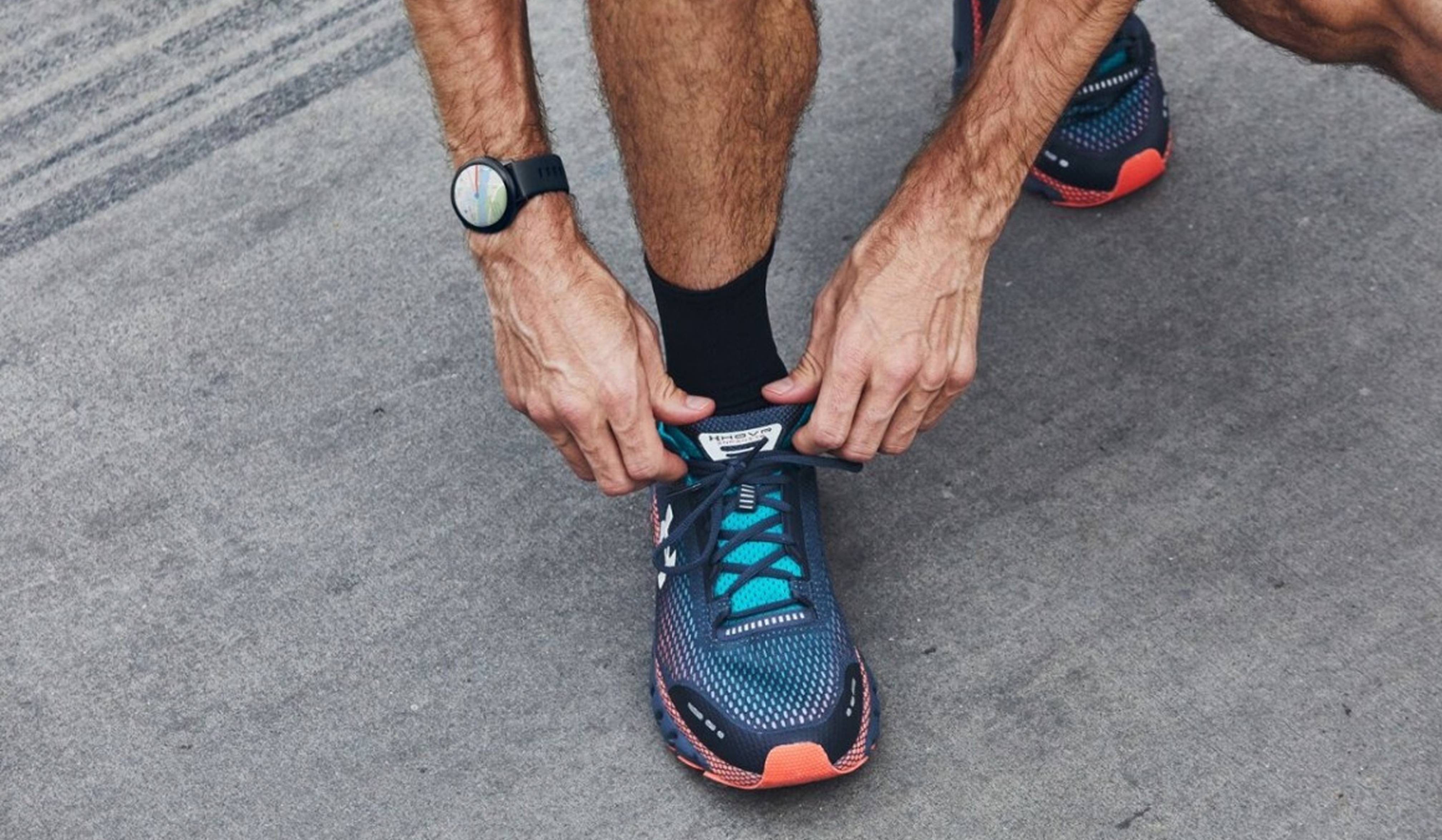 Galaxy Watch Active2 Under Armour Edition paired with connected running shoes